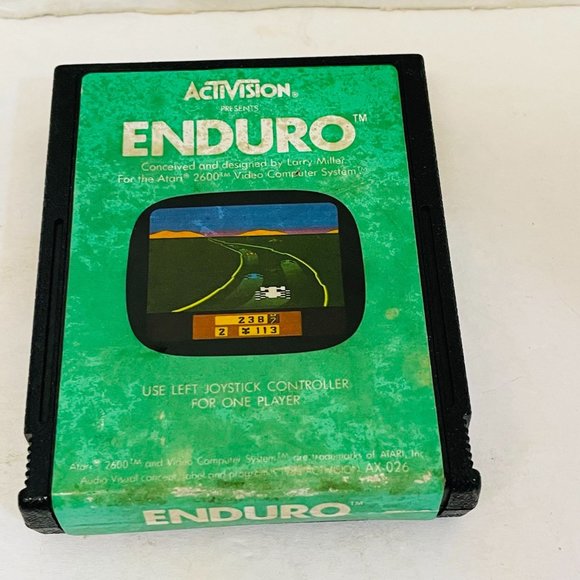 Enduro Game Cartridge Vintage 80s Atari 2600 Black - Picture 1 of 5